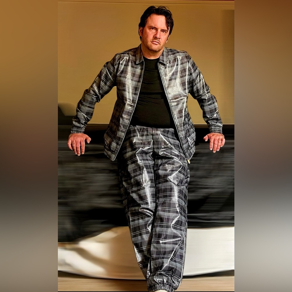 RUBBER Plaid Jacket and Pants Set unlined